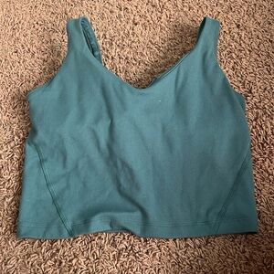greenish blue crop top like feels like lulu